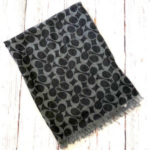 Coach Signature Logo Scarf silk/wool blend